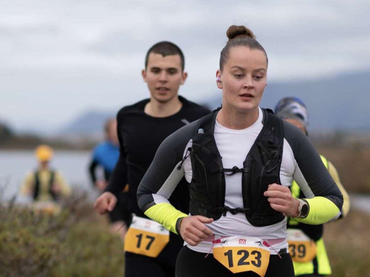 Þórhildur og Sölvi í hlaupinu 